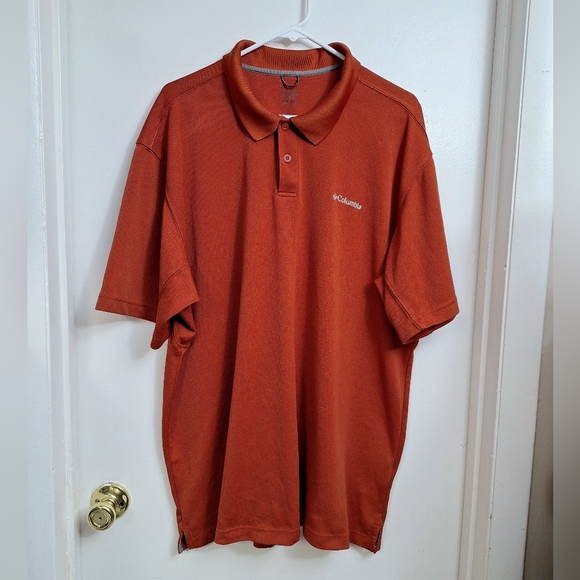 Columbia Omni-Shade Mens Golf Polo Shirt Shortsleeve Burnt Orange Rust XL - Picture 1 of 16